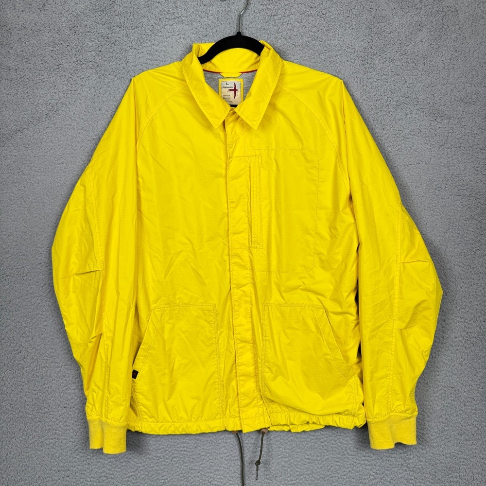 Relwen Jacket Mens L Yellow Squall Breaker Rain Outdoor Waterproof Hiking Camp